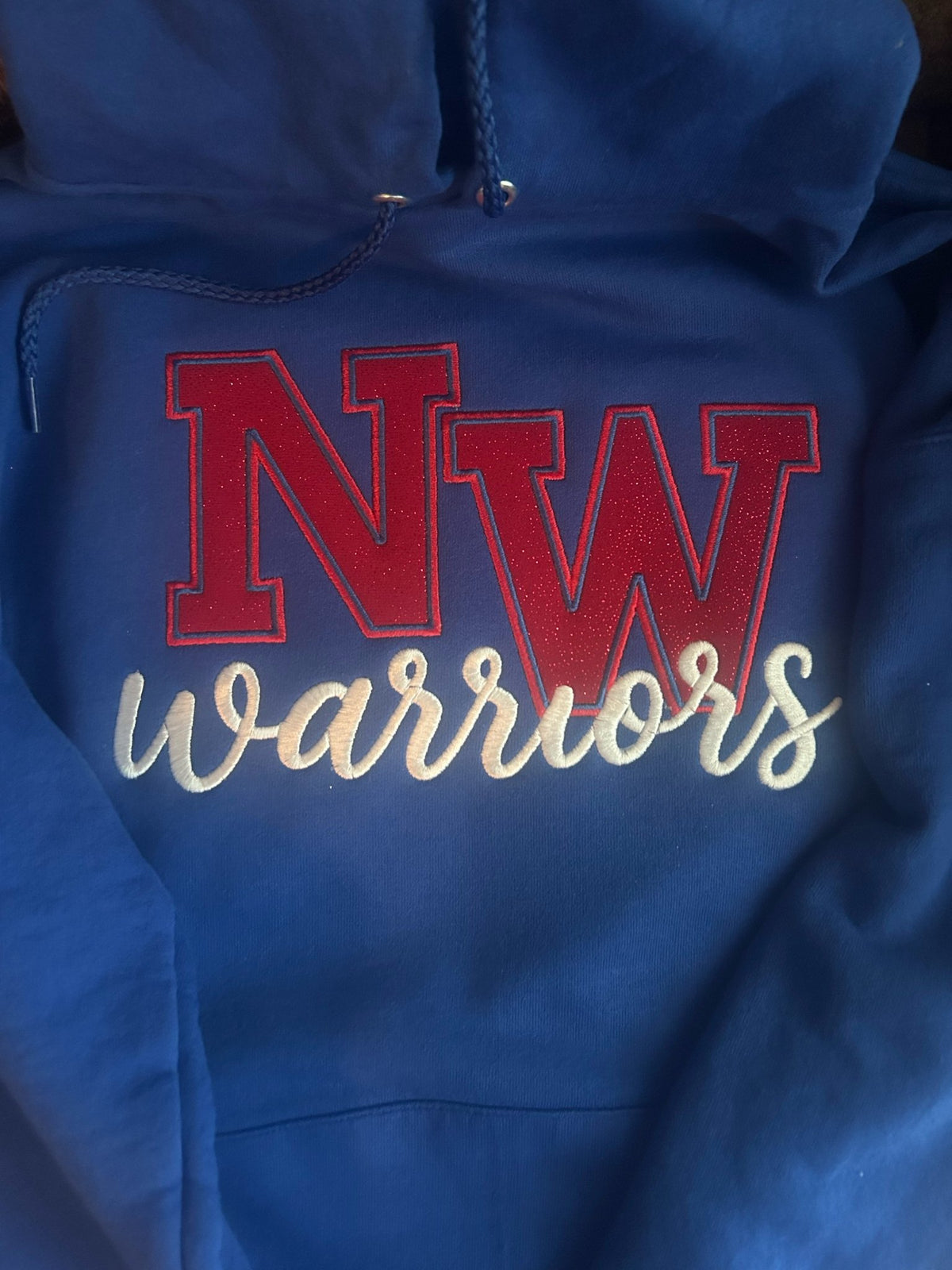 Northwestern Warriors Glitter Appliqué Sweatshirt ✨ - SC Custom Embroidery LLC