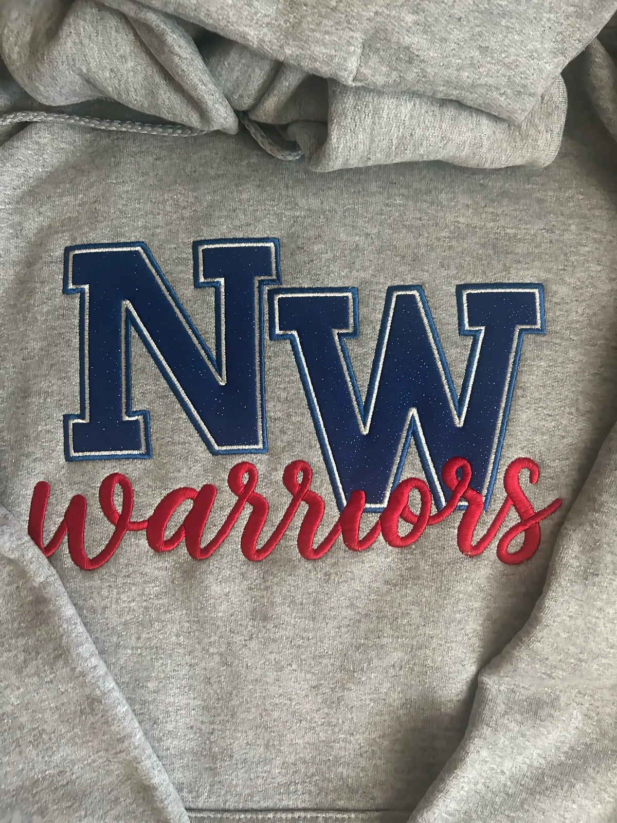 Northwestern Warriors Glitter Appliqué Sweatshirt ✨ - SC Custom Embroidery LLC