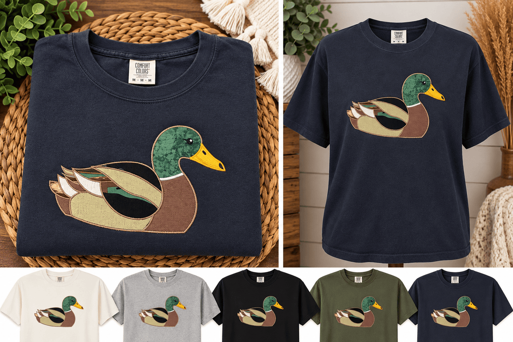 Mallard Duck Appliqué Comfort Colors® T-Shirt - SC Custom Embroidery LLC