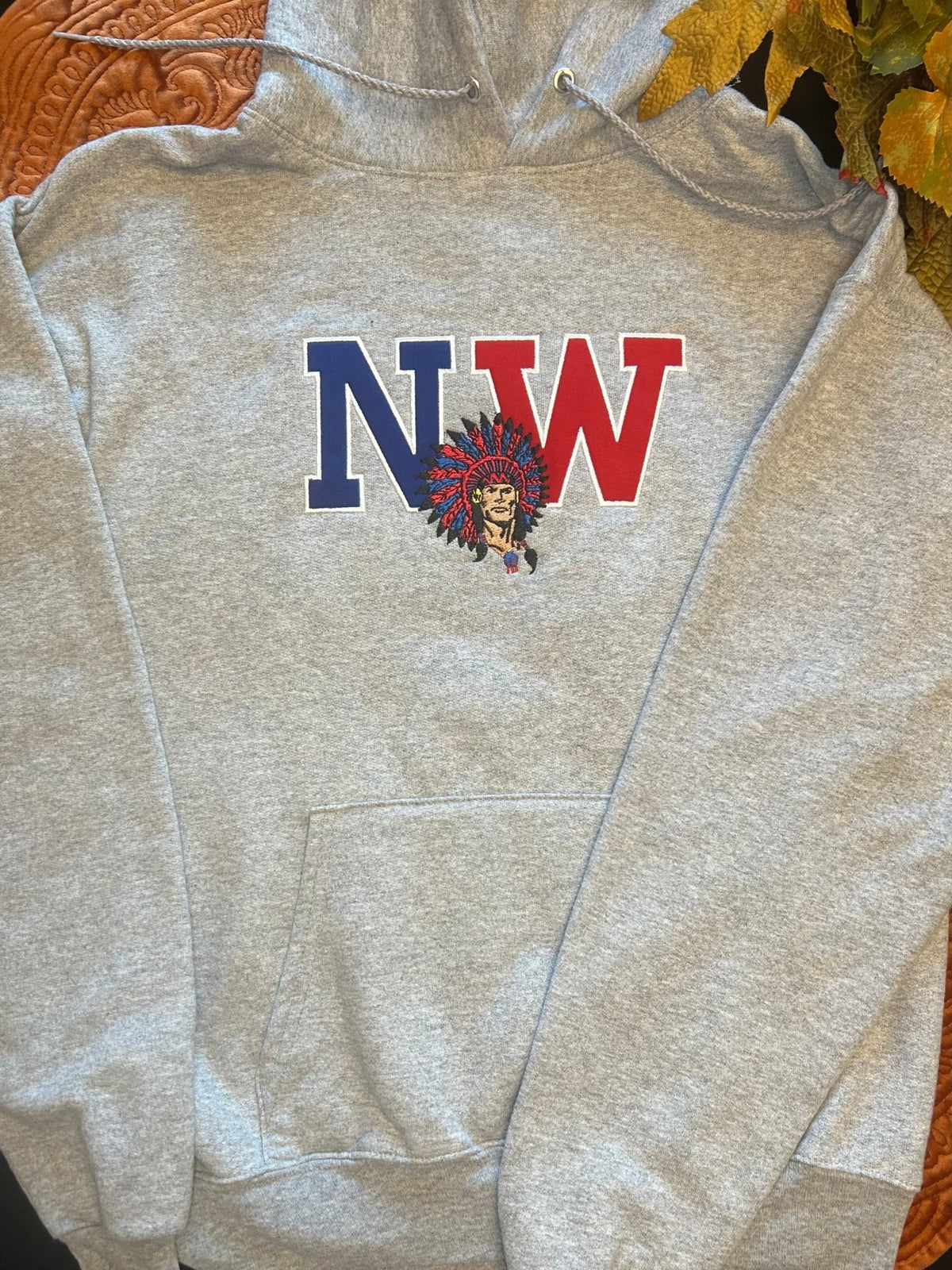 Northwestern Warriors NW Embroidered Hoodie - SC Custom Embroidery LLC