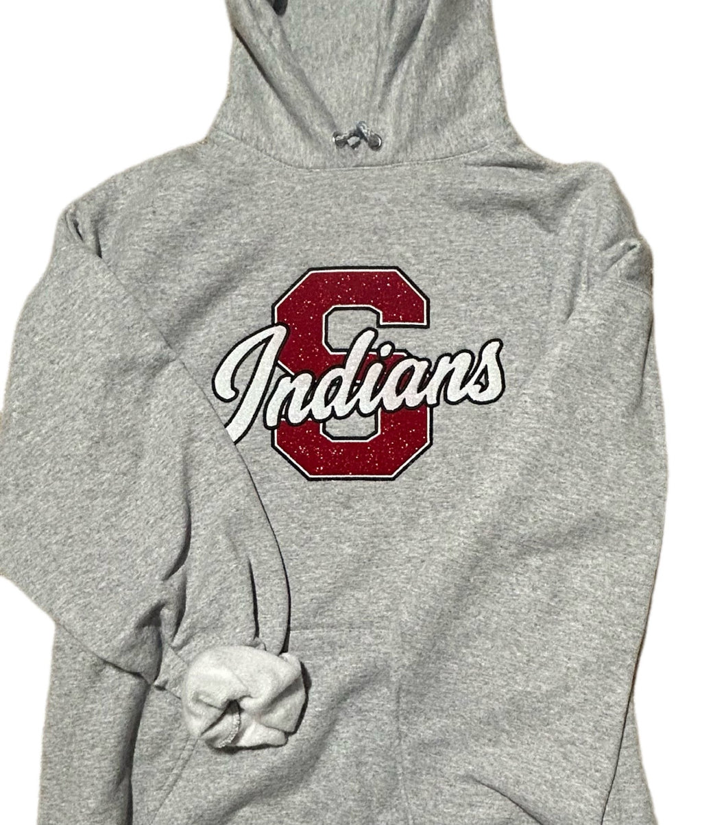 Shawnee Glitter School spirit Appliqué hoodie - SC Custom Embroidery LLC