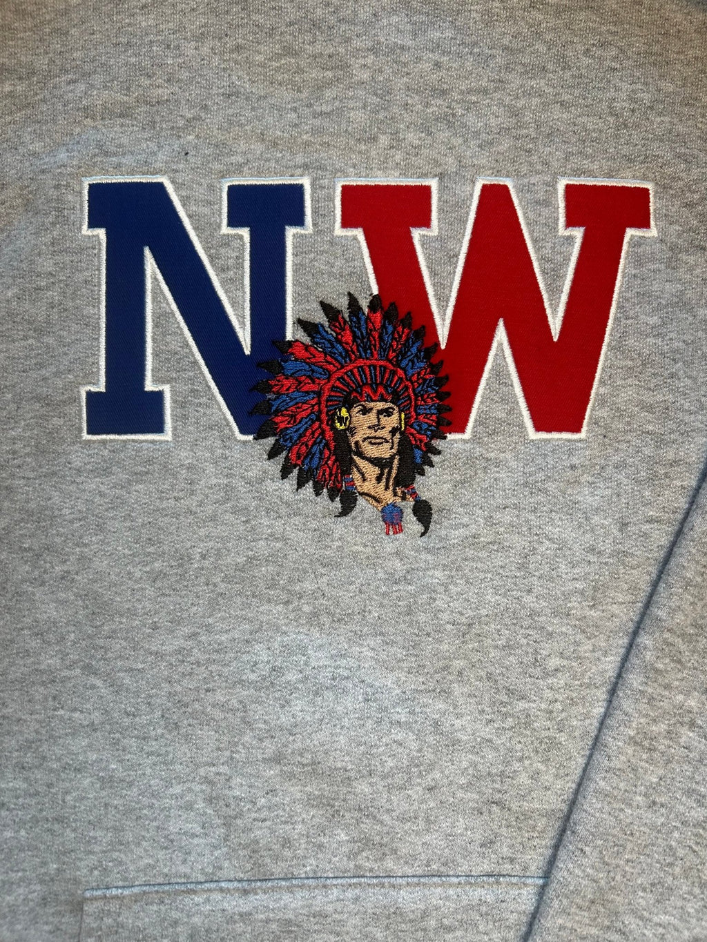 Northwestern Warriors NW Embroidered Hoodie - SC Custom Embroidery LLC
