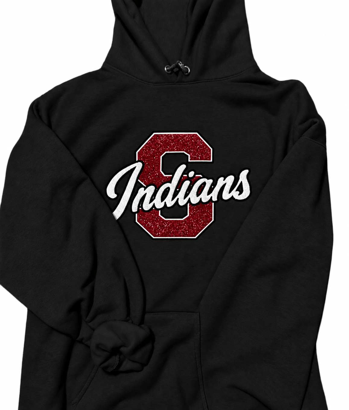 Shawnee Glitter School spirit Appliqué hoodie - SC Custom Embroidery LLC