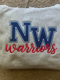 Northwestern Warriors Glitter Appliqué Sweatshirt ✨ - SC Custom Embroidery LLC