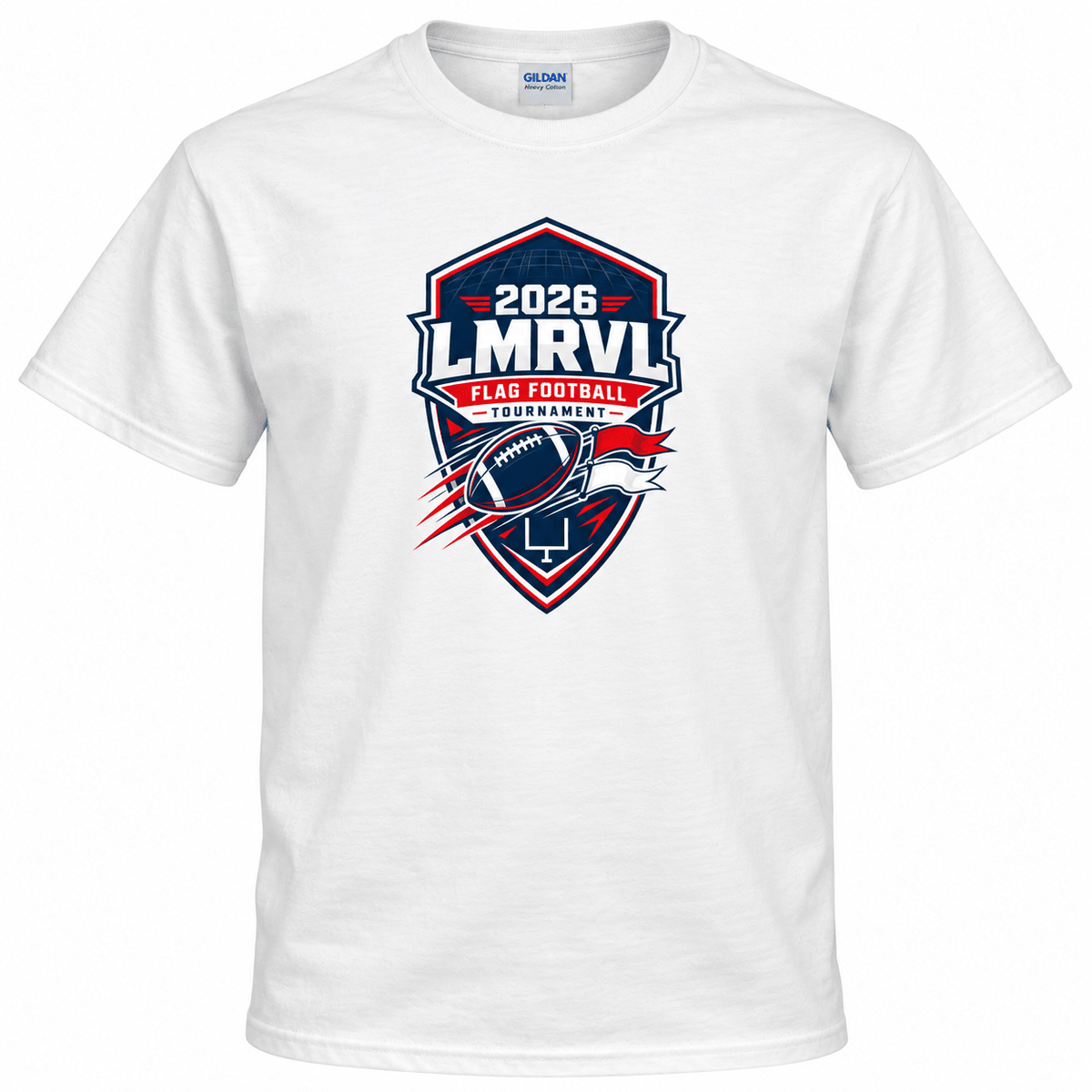 2026 LMRVL Flag Football Tournament Gildan Heavy Cotton T-Shirt - SC Custom Embroidery LLC