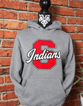 Shawnee School Spirit Appliqué hoodie with plain fabric - SC Custom Embroidery LLC