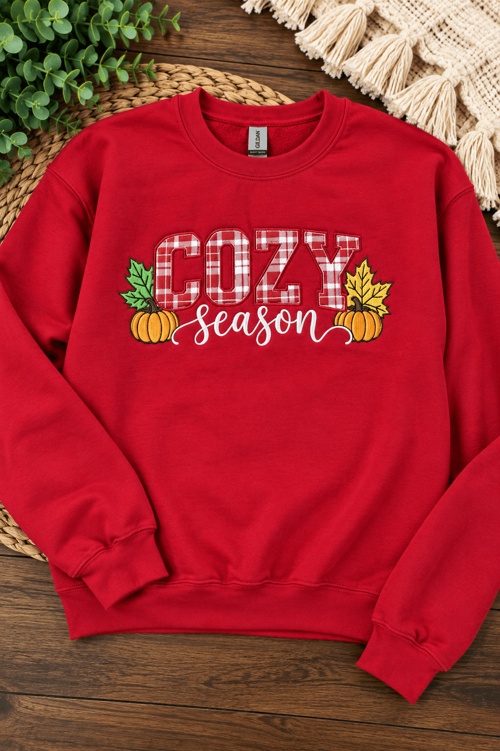 Cozy season fall crewneck - SC Custom Embroidery LLC