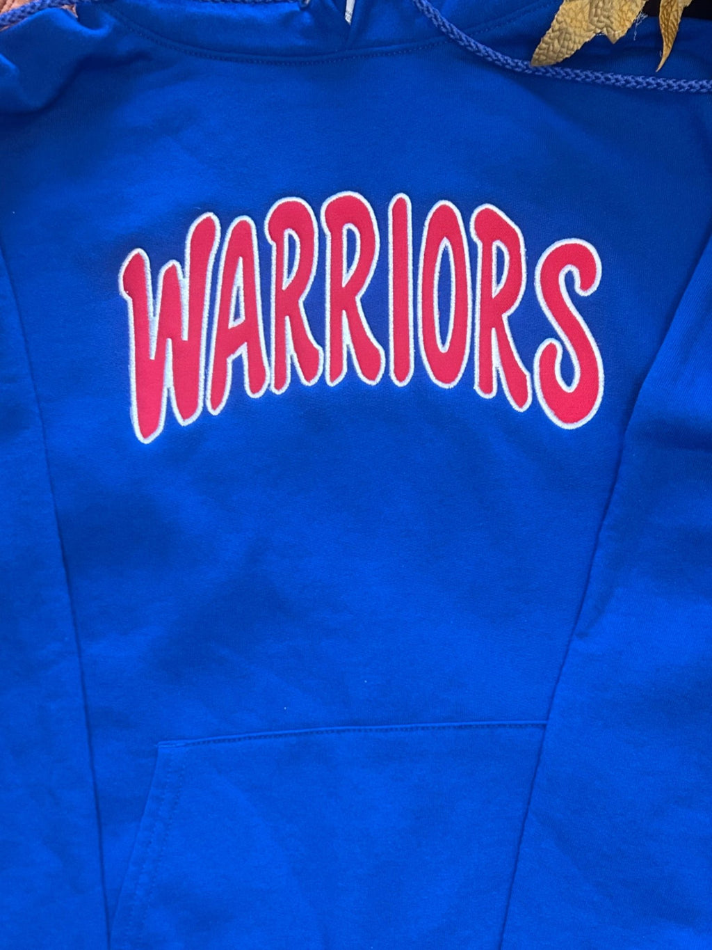 WARRIORS APPLIQUÉ PULLOVER HOODIE - SC Custom Embroidery LLC