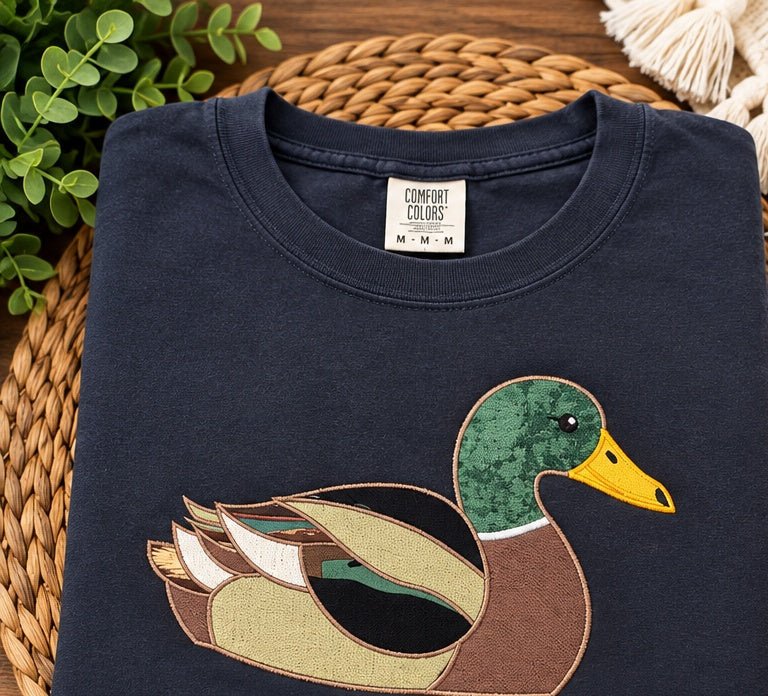Mallard Duck Appliqué Comfort Colors® T-Shirt - SC Custom Embroidery LLC