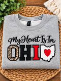 My Heart Is In Ohio Appliqué Crewneck | Ohio Spirit Wear - SC Custom Embroidery LLC