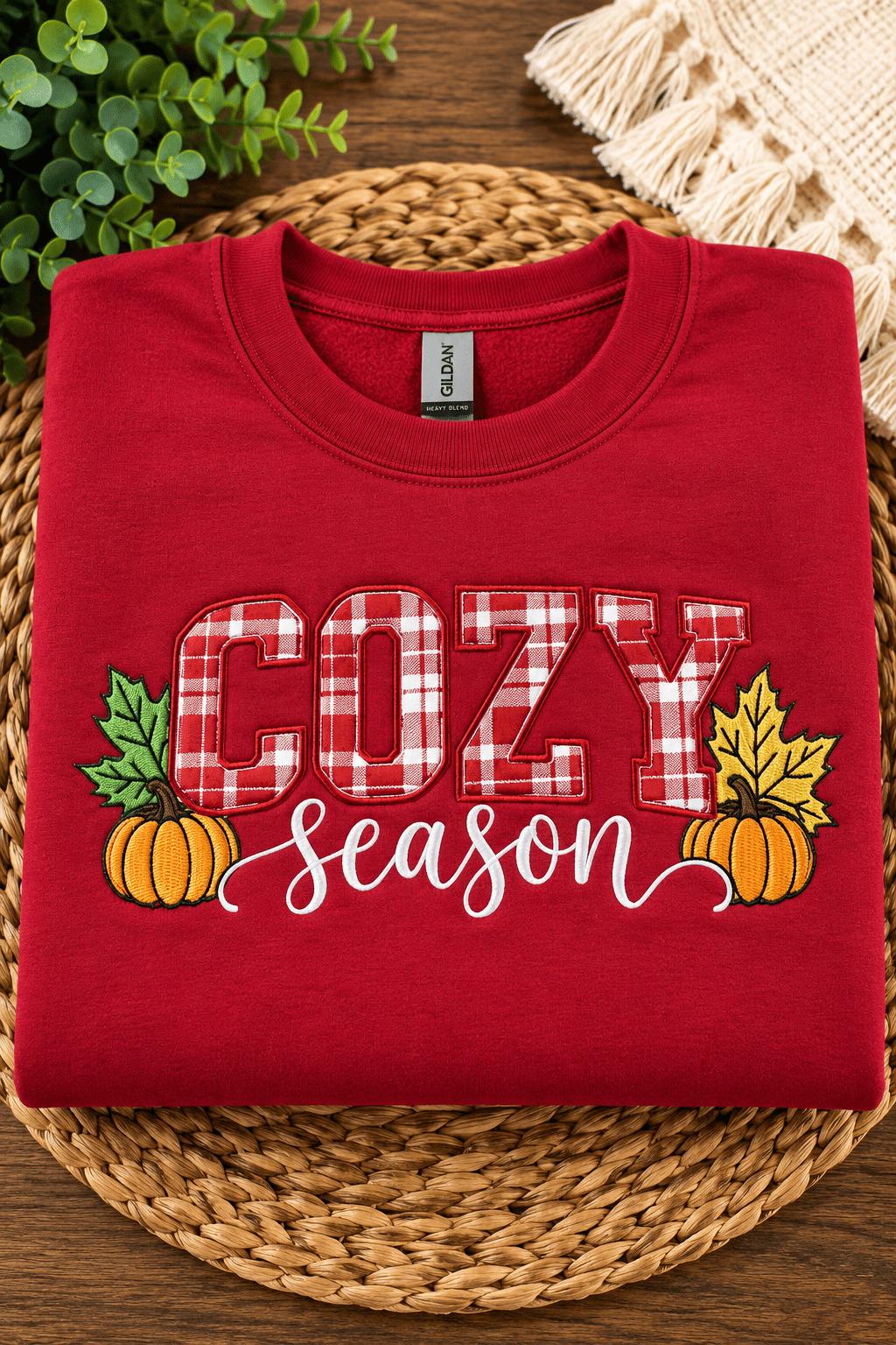 Cozy season fall crewneck - SC Custom Embroidery LLC